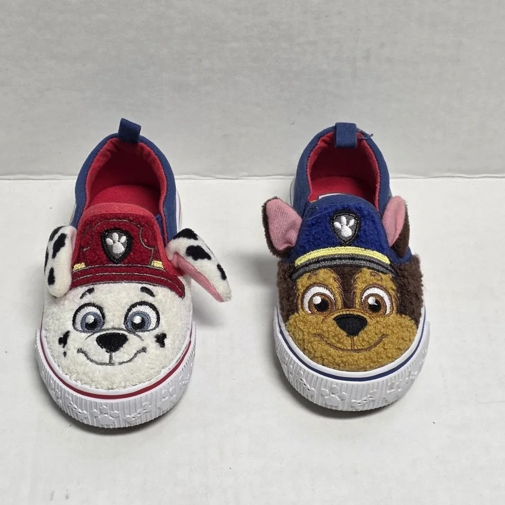 Paw Patrol Characters Toddler Kids Fleece Slip-On Sneakers Size 5 Fuzzy